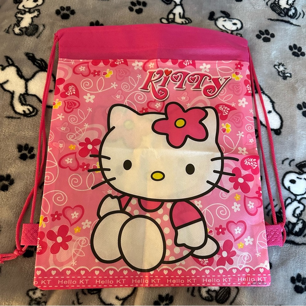 Hello Kitty Pink Drawstring Bag